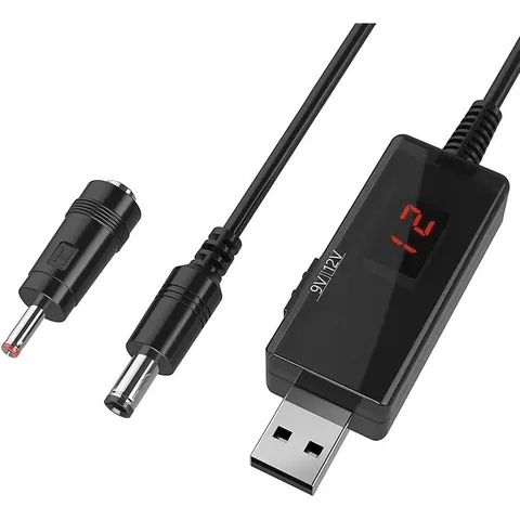 Кабель-преобразователь USB to DC 5V - 9V/12V + переходник 3.5mm 1m с переключателем (USBDC59512A) Black