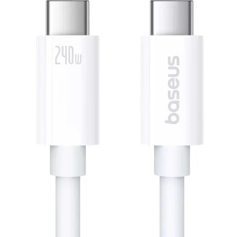 Кабель Baseus Superior 2 USB4 Full Function Fast Charging Cable Type-C to Type-C 240W 1.8m (P10365200211-05) Moon White