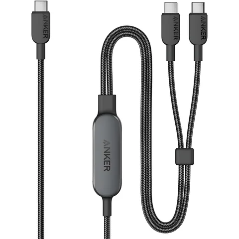 Кабель Anker Flecht-Design 2-in-1 USB-C to USB-C Cable 140W 1.2m (A8895611) Black