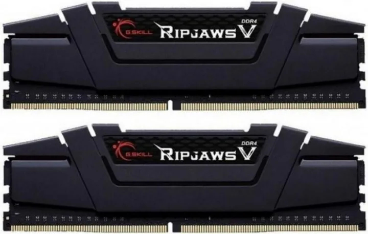 Комплект оперативної пам’яті G.Skill Ripjaws V DDR4 із двох модулів у чорному кольорі з фігурними радіаторами