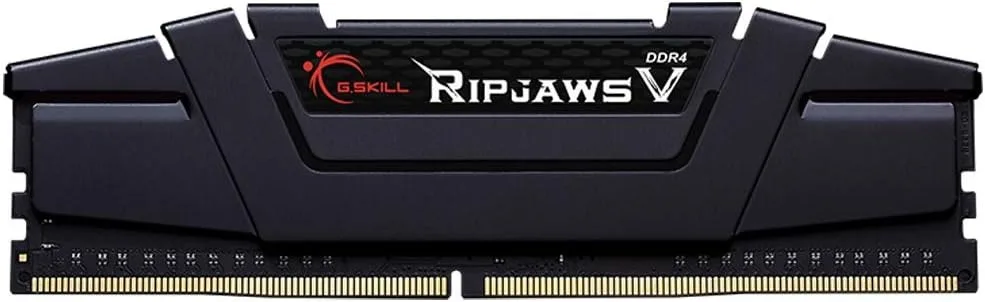 Модуль оперативної пам’яті G.Skill Ripjaws V DDR4 16GB з чорним металевим радіатором та логотипом