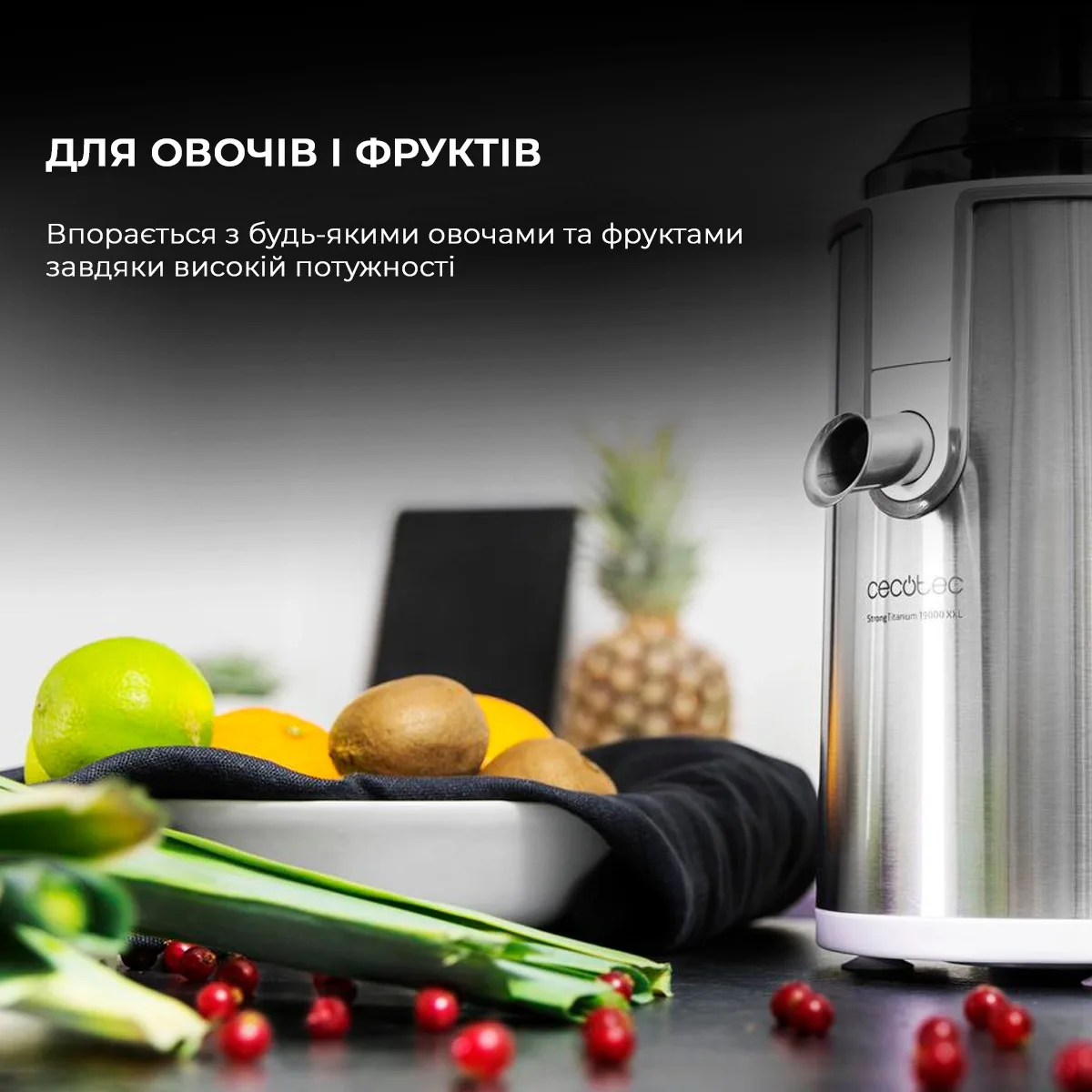 Соковыжималка центробежная Cecotec Strong Titanium 19000 XXL CCTC-04110 — фото 10