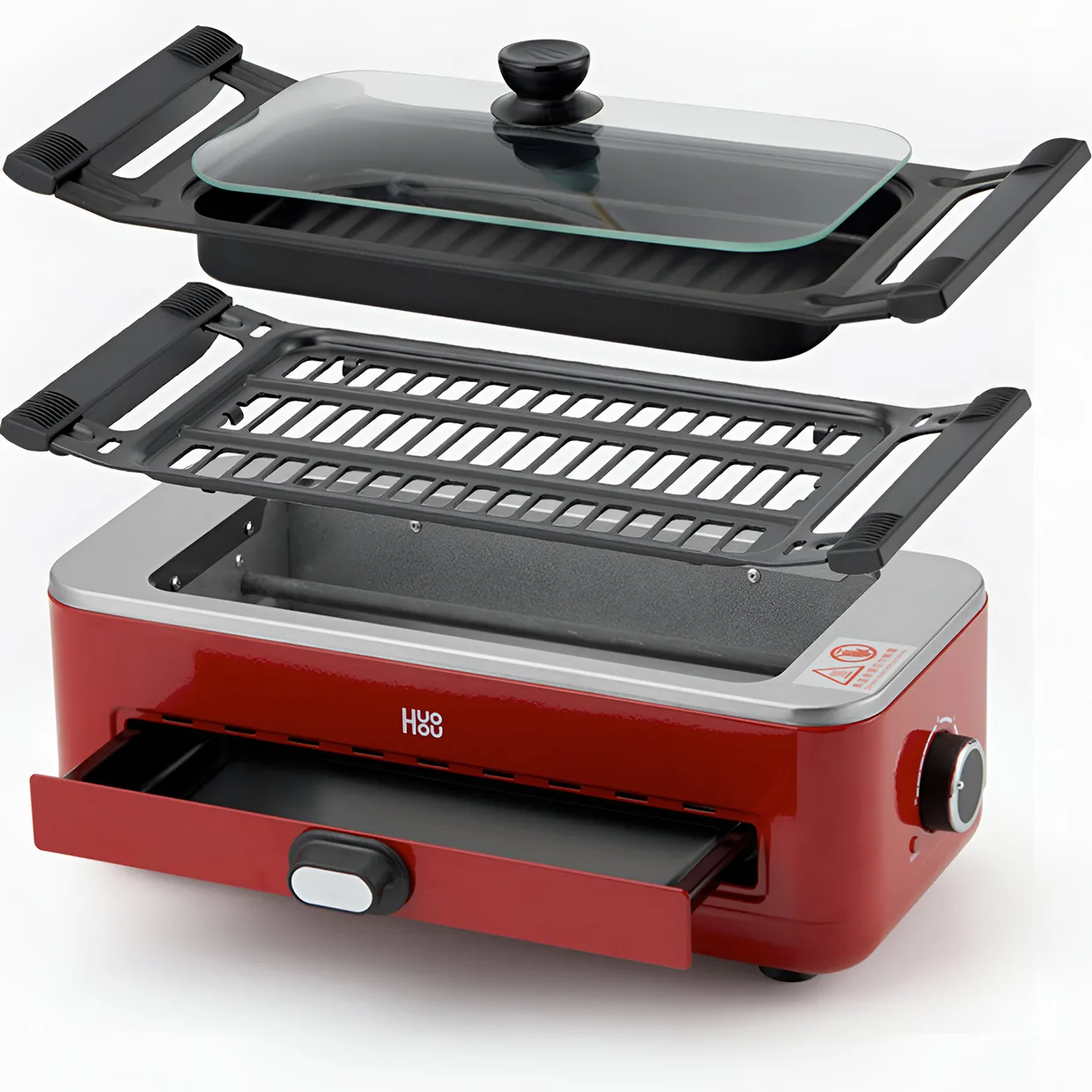 Многофункциональный бытовой гриль Xiaomi Huo Hou HU0202 Red — фото 5
