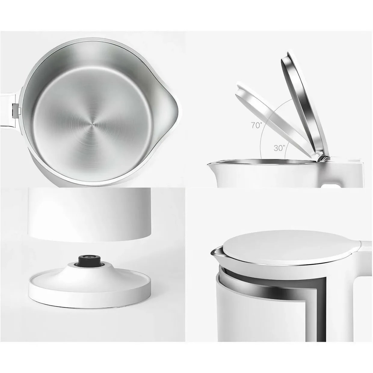 Электрочайник Xiaomi Mijia Constant Temperature Electric Kettle P1 Light Edition + переходник на EU розетку (MJJYSH02YM) White — фото 3