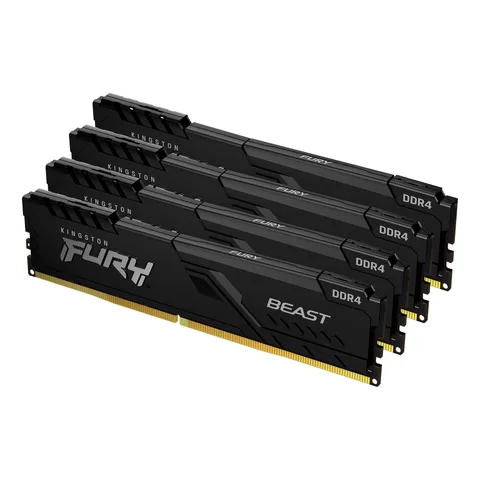 Оперативная память Kingston Fury Beast DDR4 4x16GB/3200 Black (KF432C16BBK4/64)
