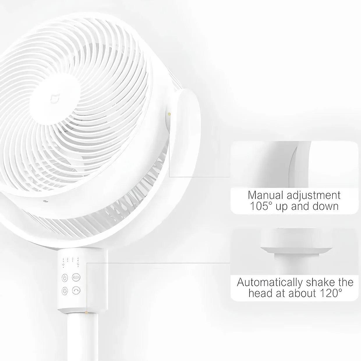Вентилятор Xiaomi Mijia Circulation Fan + переходник на EU розетку (BPLDS08DM) White — фото 2