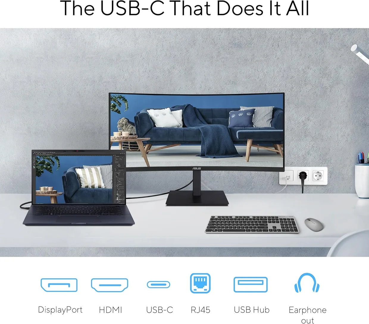 Монитор Asus 34" VA34VCPSR (90LM08JJ-B02170) — фото 5