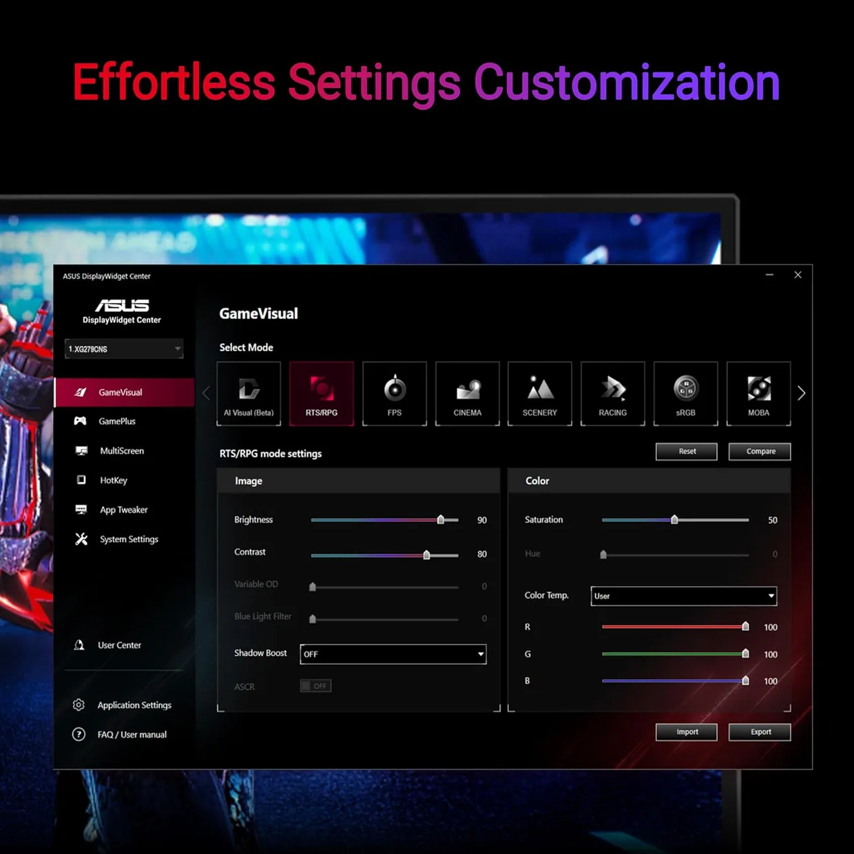 Монитор Asus 27" ROG Strix XG279CNS (90LM0AW0-B01371) — фото 3