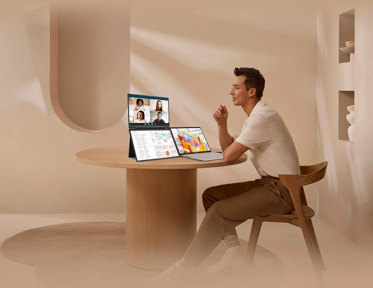 Монитор портативный Asus 2×14" ZenScreen Duo MB14FCD (90LM0CZ1-B01N71) — фото 2