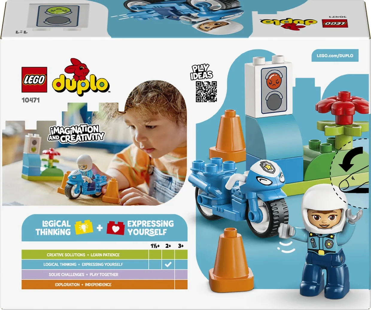 Конструктор LEGO DUPLO Синій поліцейський мотоцикл (10471) — фото 9