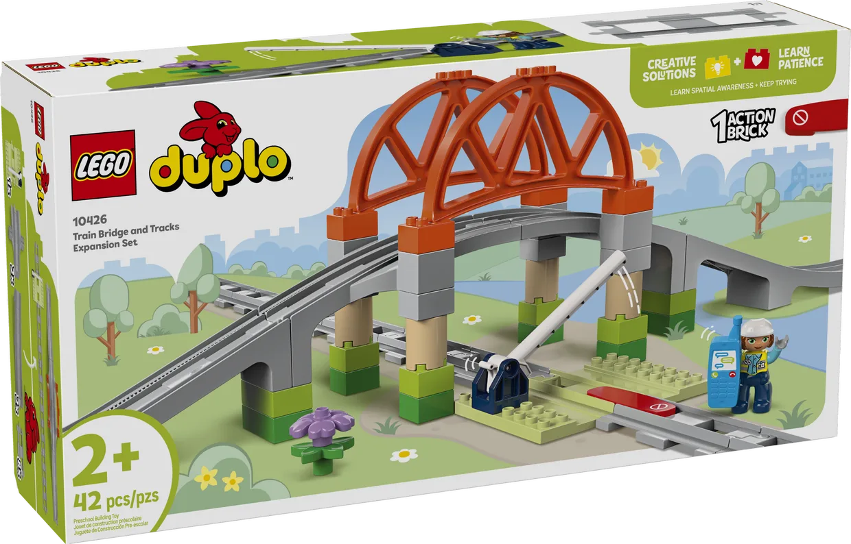 Конструктор LEGO DUPLO Дополнительный набор «Железнодорожный мост и рельсы» (10426) — фото 7