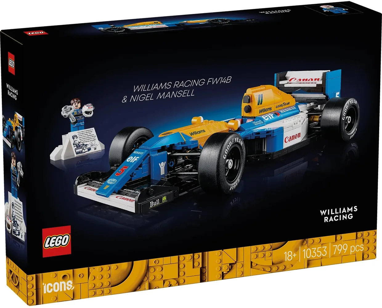 Конструктор LEGO Icons Williams Racing FW14B и Найджел Мэнселл (10353) — фото 10