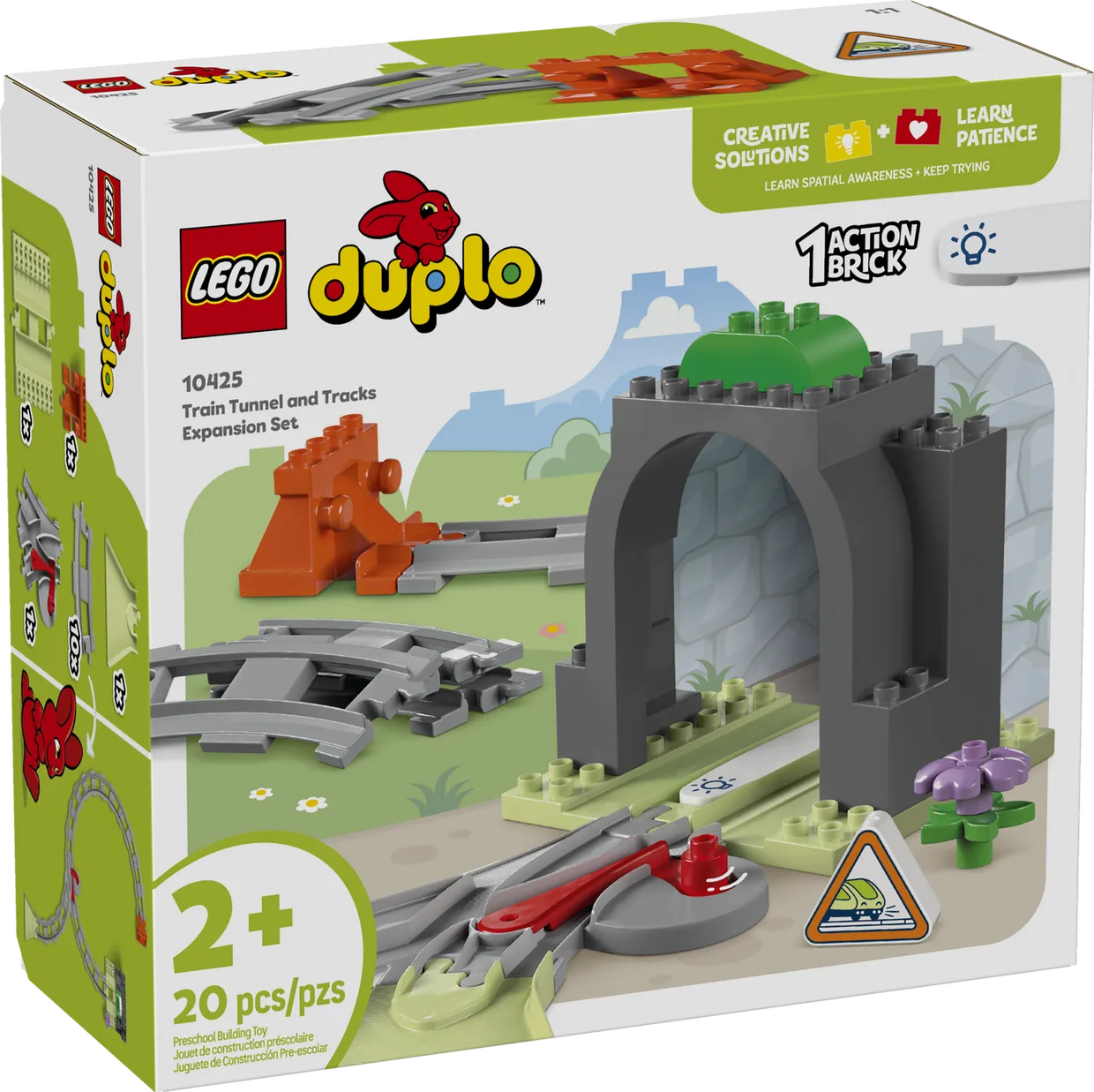 Конструктор LEGO DUPLO Дополнительный набор «Железнодорожный туннель и рельсы» (10425) — фото 8