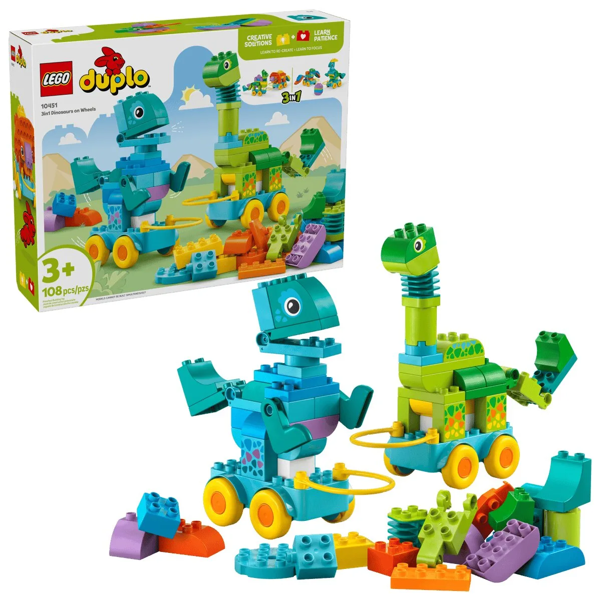 Конструктор LEGO DUPLO Динозавры на колёсах 3 в 1 (10451) — фото 9