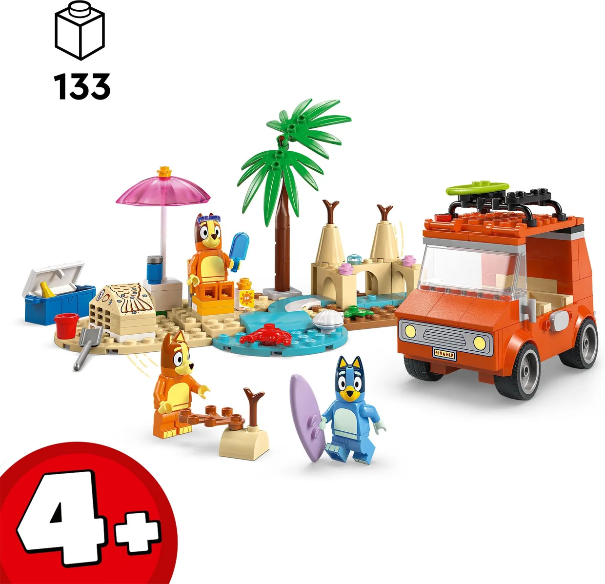 Конструктор LEGO Bluey Пляж и семейная поездка на автомобиле Блуи (11202) — фото 2