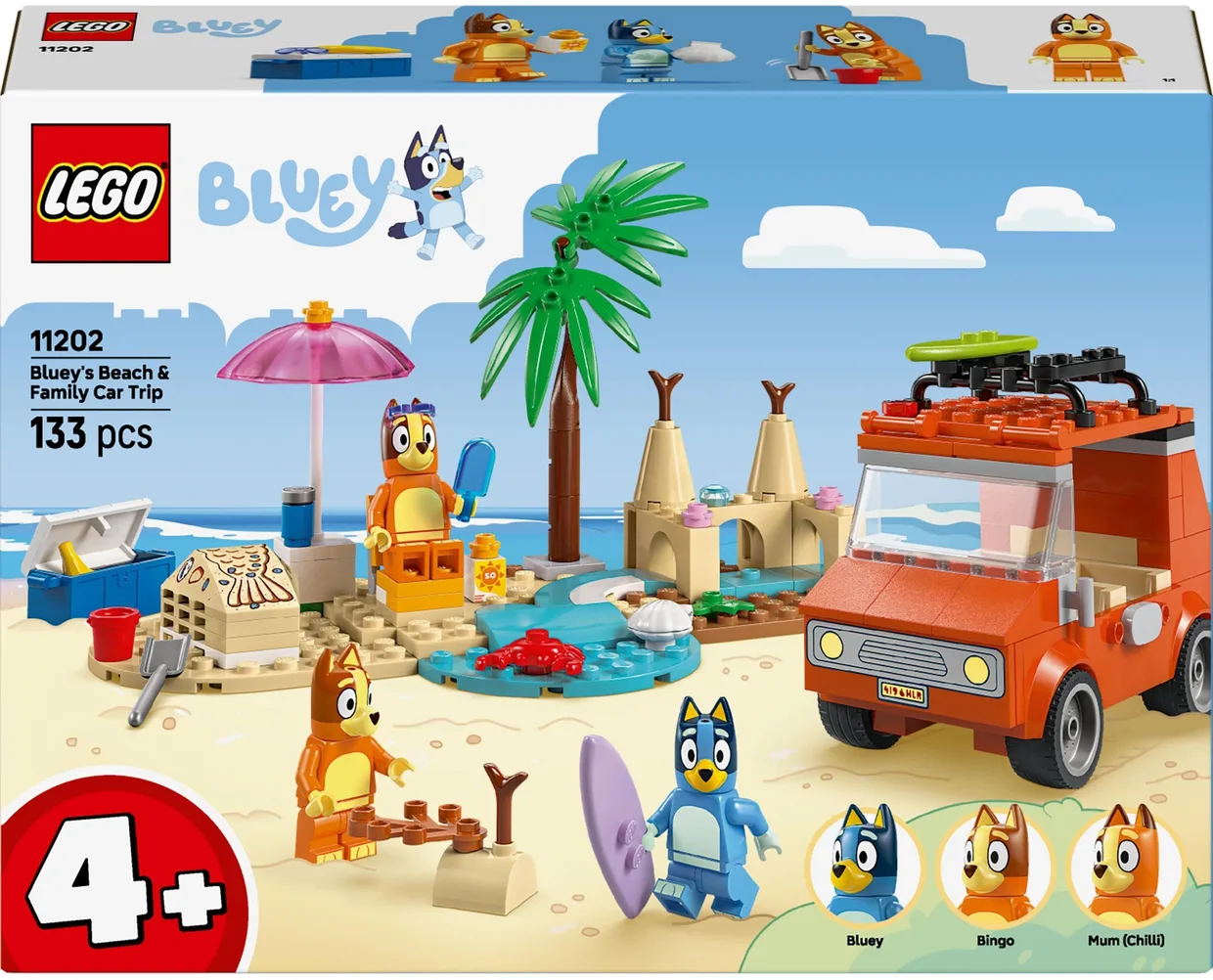 Конструктор LEGO Bluey Пляж и семейная поездка на автомобиле Блуи (11202) — фото 7