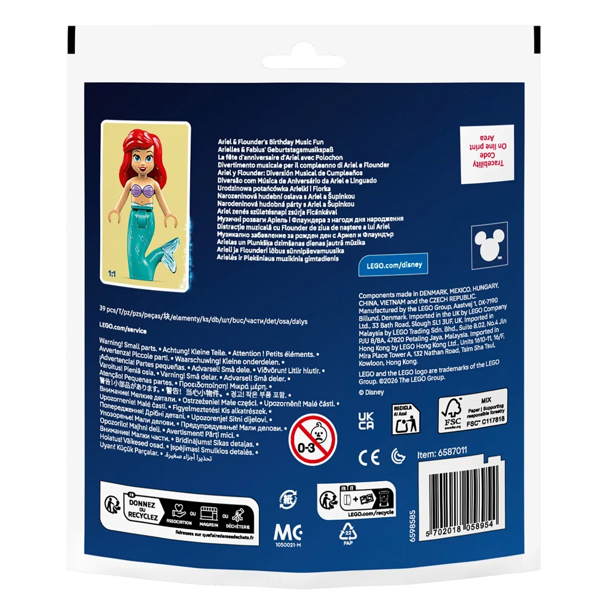 Конструктор LEGO Disney Princess Музыкальный праздник Ариэль и Флаундера на день рождения (30720) — фото 3