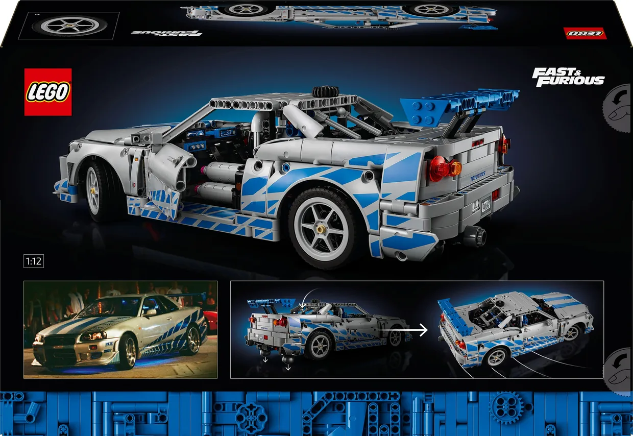 Конструктор LEGO Technic Двойной форсаж: автомобиль Nissan Skyline GT-R (R34) (42210) — фото 11
