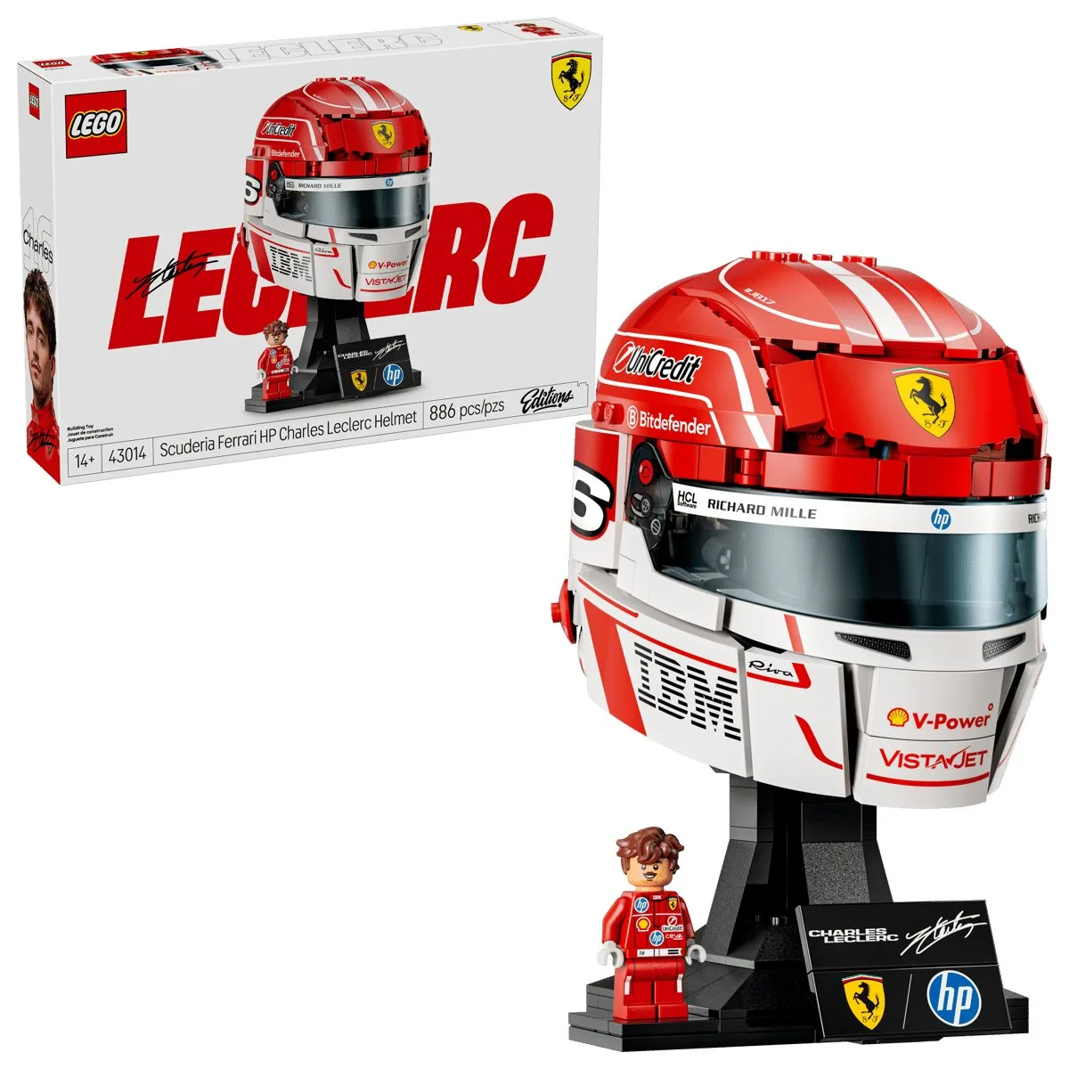 Конструктор LEGO Editions Formula 1 Шолом Шарля Леклера Scuderia Ferrari HP (43014) — фото 11