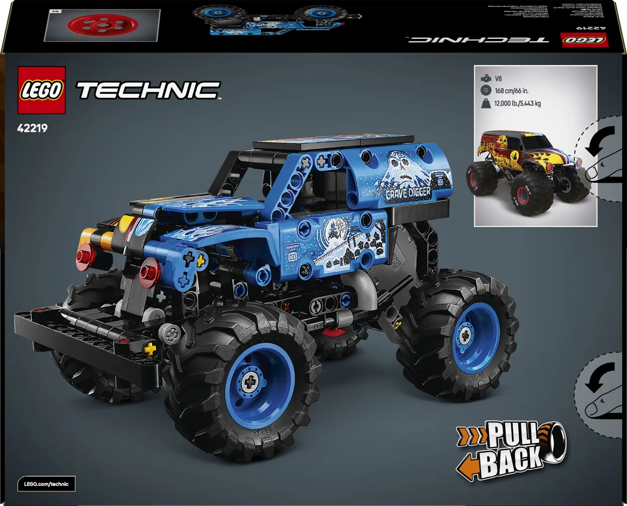 Конструктор LEGO Technic Monster Jam Grave Digger «Огонь и лёд» (42219) — фото 12