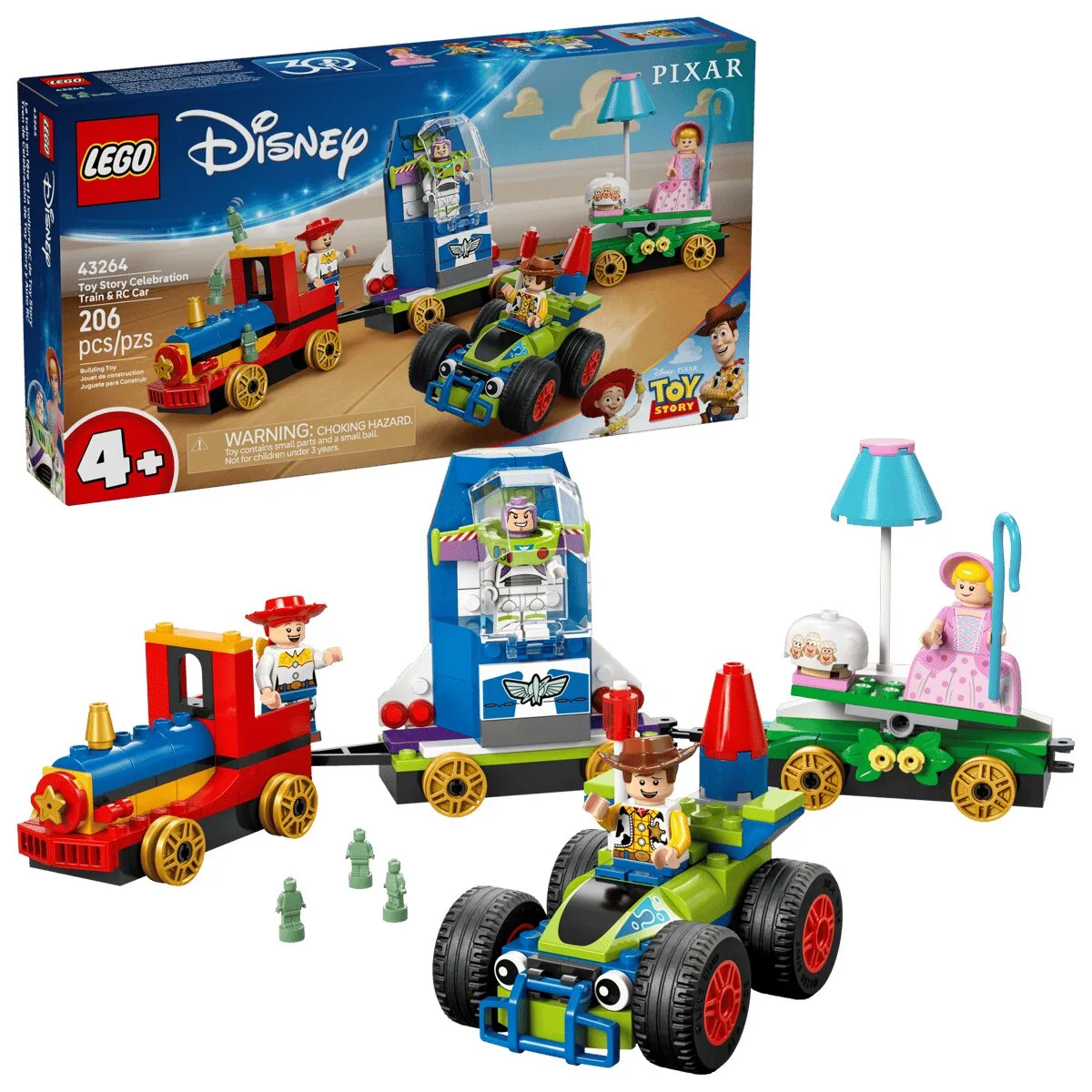 Конструктор LEGO Disney Pixar Празднование с «Историей игрушек»: поезд и гоночное авто (43264) — фото 8