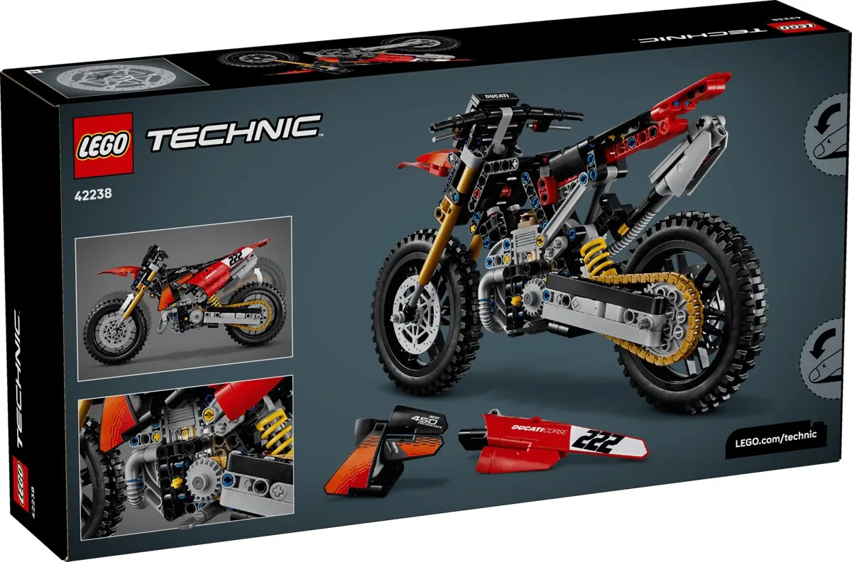 Конструктор LEGO Technic Мотоцикл Ducati Desmo450 MX Factory (42238) — фото 9