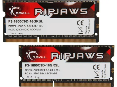 Оперативная память G.Skill Ripjaws DDR3L SO-DIMM 2x8GB/1600 (F3-1600C9D-16GRSL)
