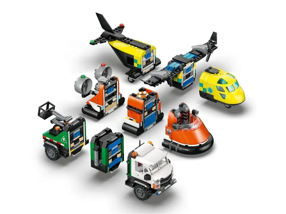 Конструктор LEGO City Ремикс: самолёт, сервисный грузовик и судно на воздушной подушке (60505) — фото 5