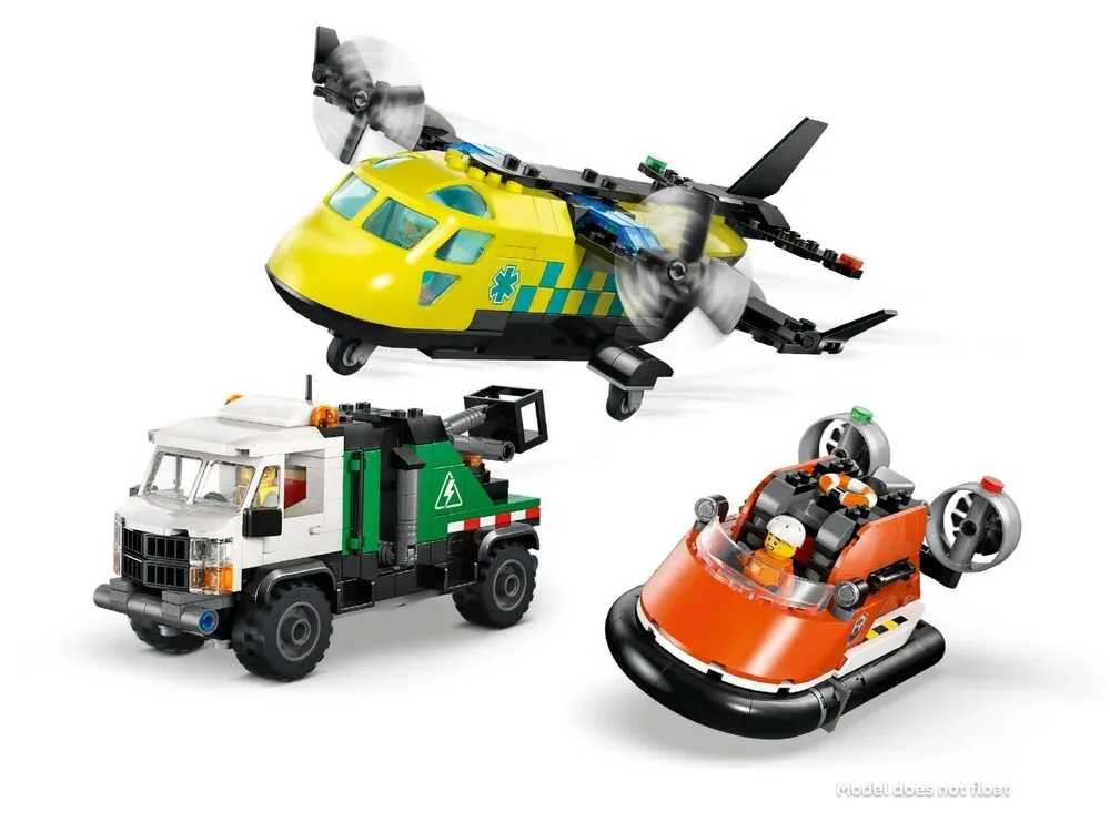 Конструктор LEGO City Ремикс: самолёт, сервисный грузовик и судно на воздушной подушке (60505) — фото 6