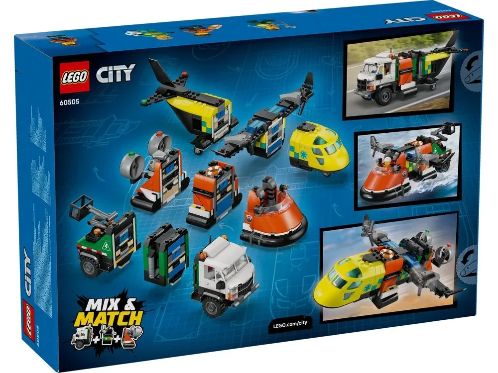 Конструктор LEGO City Ремикс: самолёт, сервисный грузовик и судно на воздушной подушке (60505) — фото 10