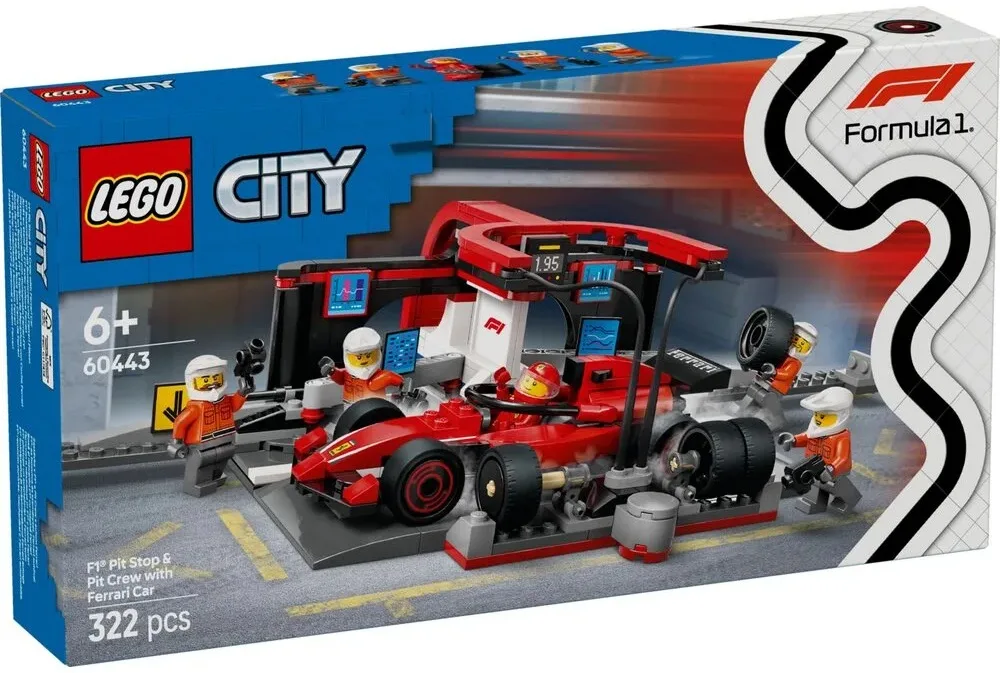 Конструктор LEGO City Піт-стоп і піт-екіпаж F1 з болідом Ferrari (60443) — фото 9