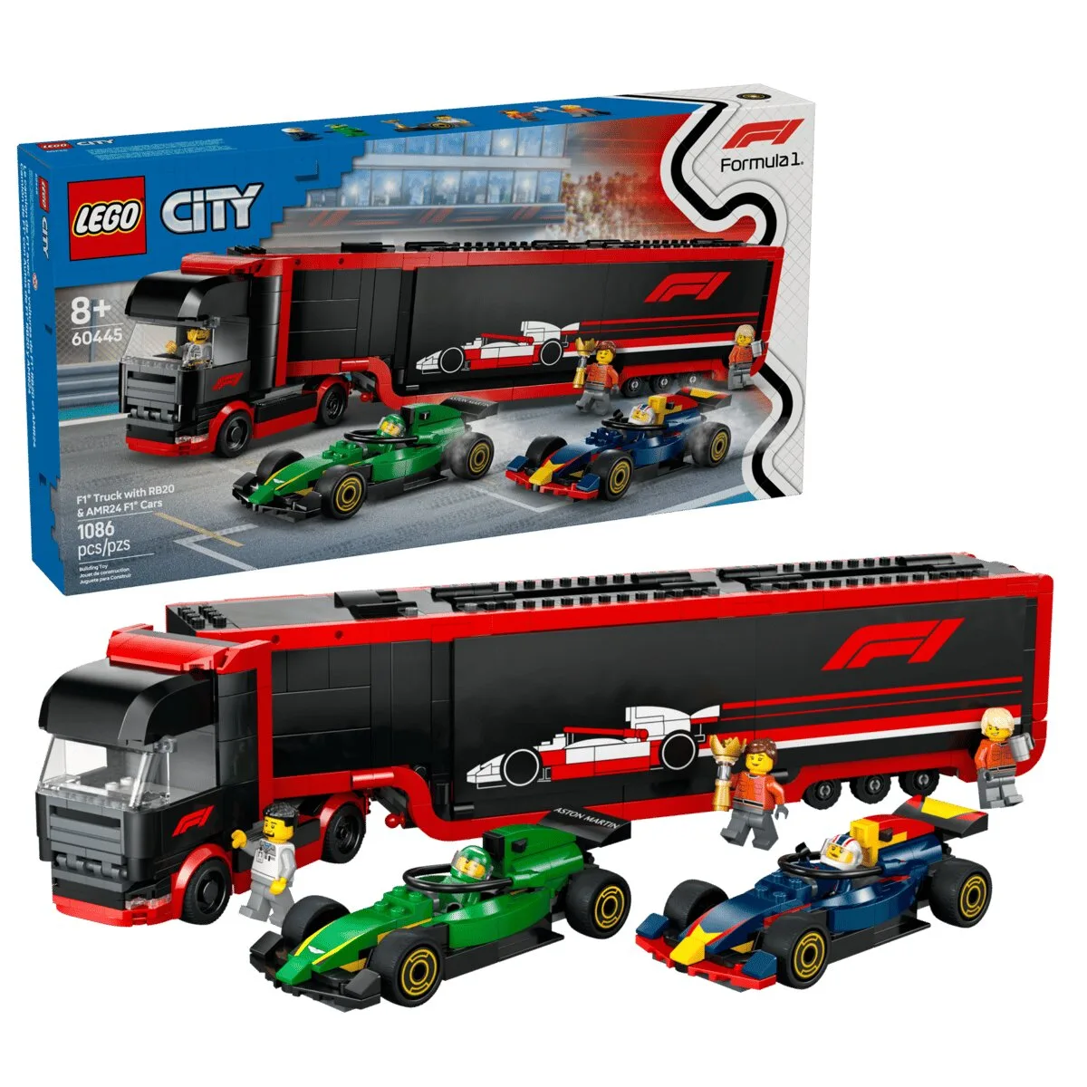 Конструктор LEGO City Грузовик F1 с болидами RB20 и AMR24 (60445) — фото 11