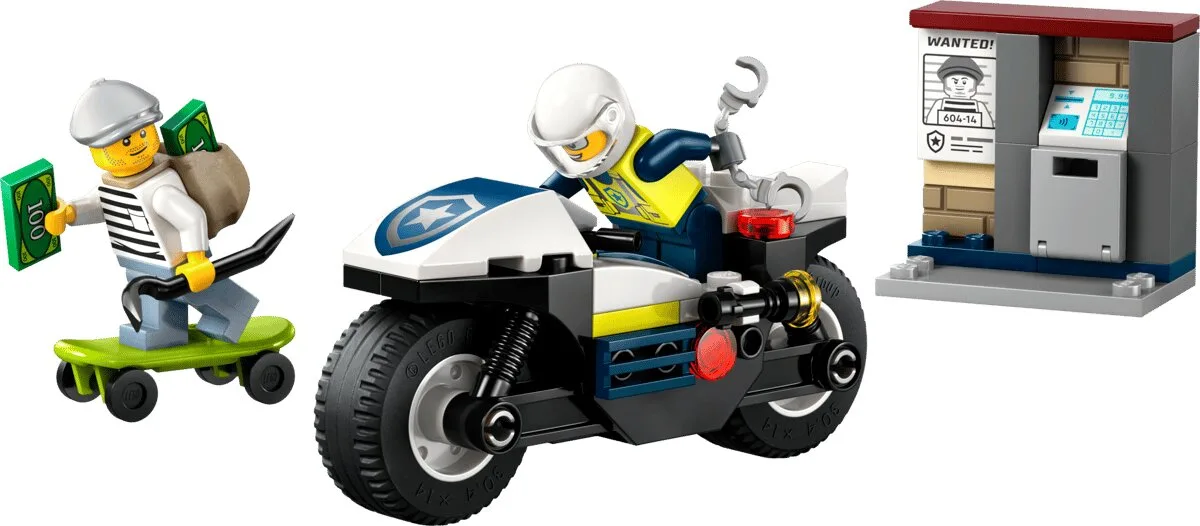Конструктор LEGO City Погоня на полицейском мотоцикле (60455)