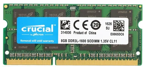 Оперативная память Crucial DDR3L SO-DIMM 8GB/1600 (CT102464BF160B.M16FP)