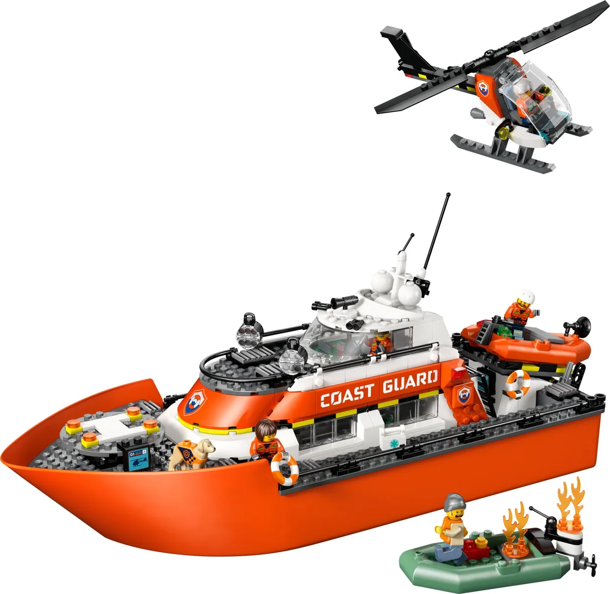 Конструктор LEGO City Спасательный катер и вертолёт береговой охраны (60504)