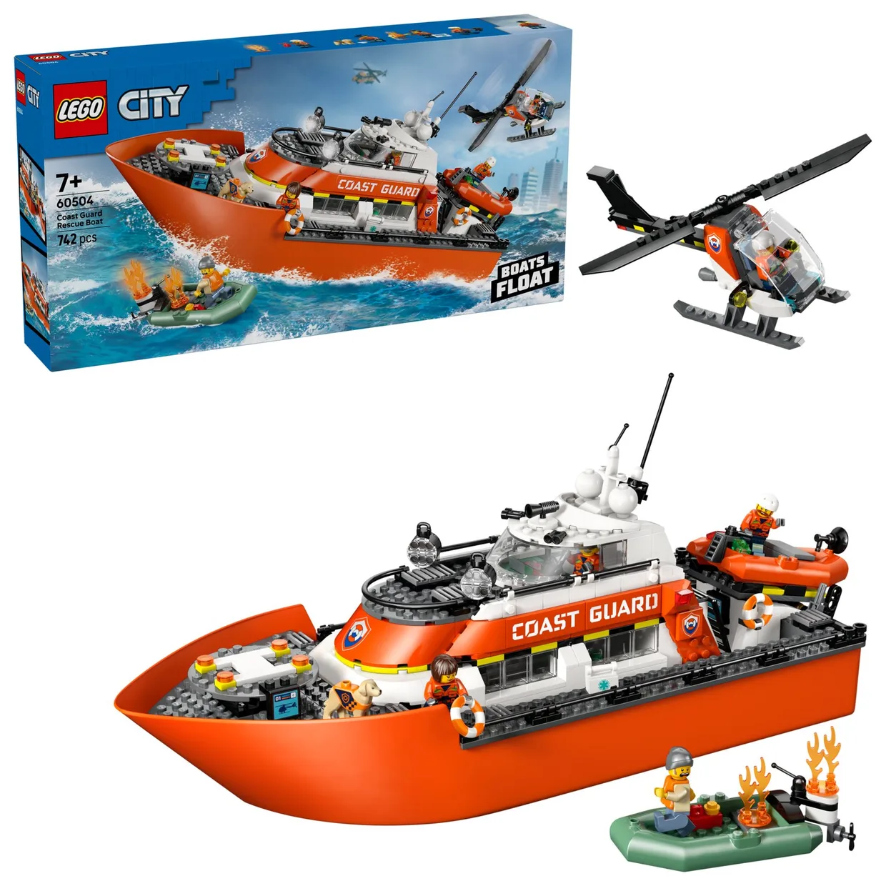 Конструктор LEGO City Спасательный катер и вертолёт береговой охраны (60504) — фото 10