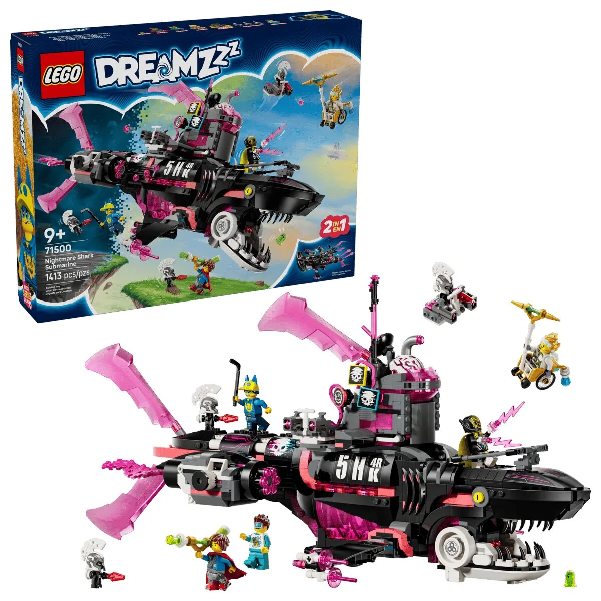 Конструктор LEGO DREAMZzz Страхітливий підводний човен «Акула» (71500) — фото 10