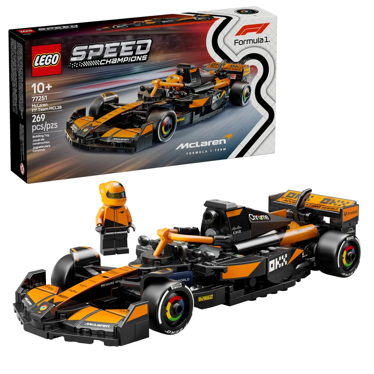 Конструктор LEGO Speed Champions Гоночный автомобиль McLaren F1 Team MCL38 (77251) — фото 9