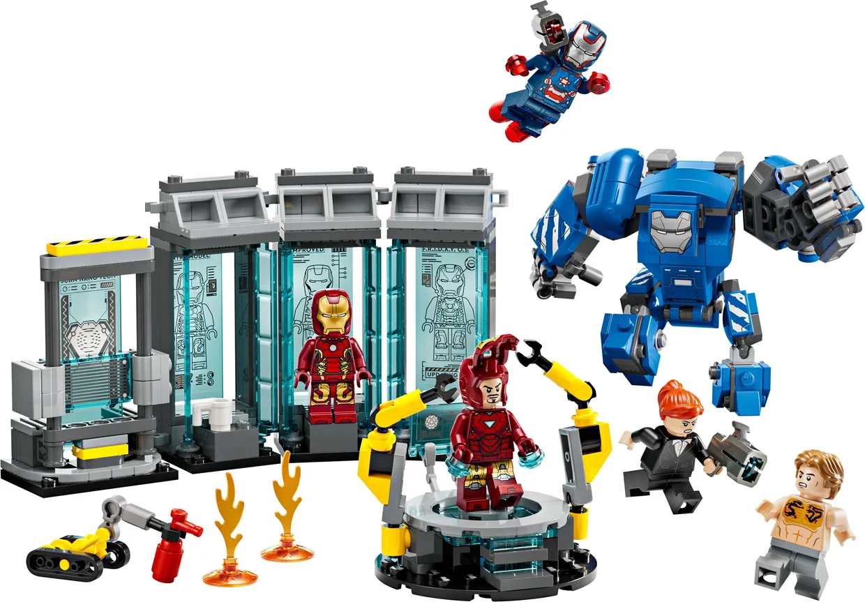 Конструктор LEGO Marvel Лабораторія Залізної Людини: зал обладунків (76315)
