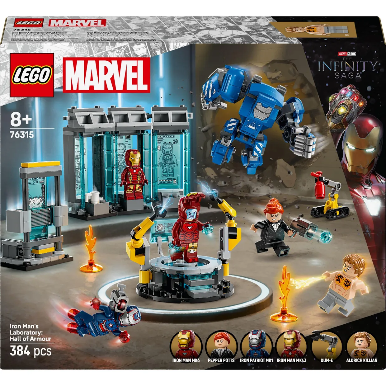 Конструктор LEGO Marvel Лабораторія Залізної Людини: зал обладунків (76315) — фото 10