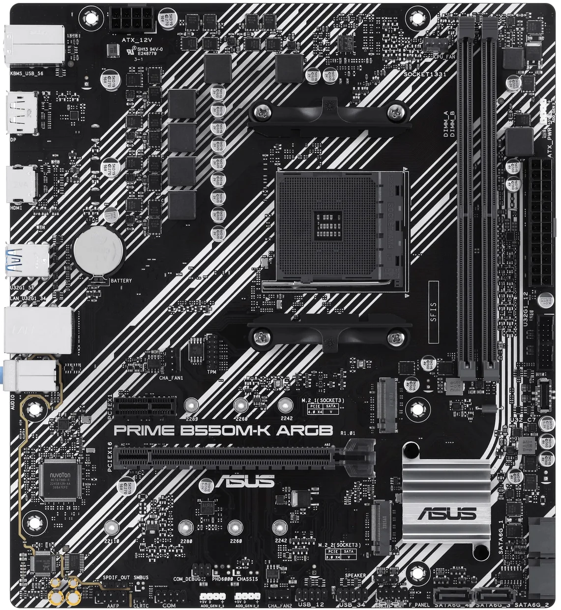 Материнская плата Asus Prime B550M-K ARGB s-AM4