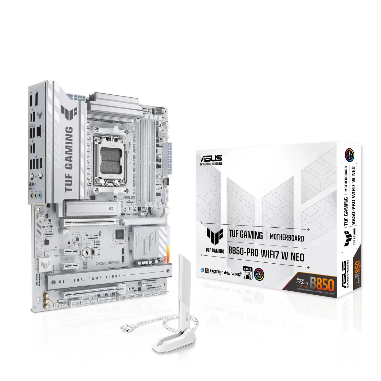 Материнська плата Asus TUF Gaming B850-Pro WiFi7 W Neo s-AM5 білий — фото 7