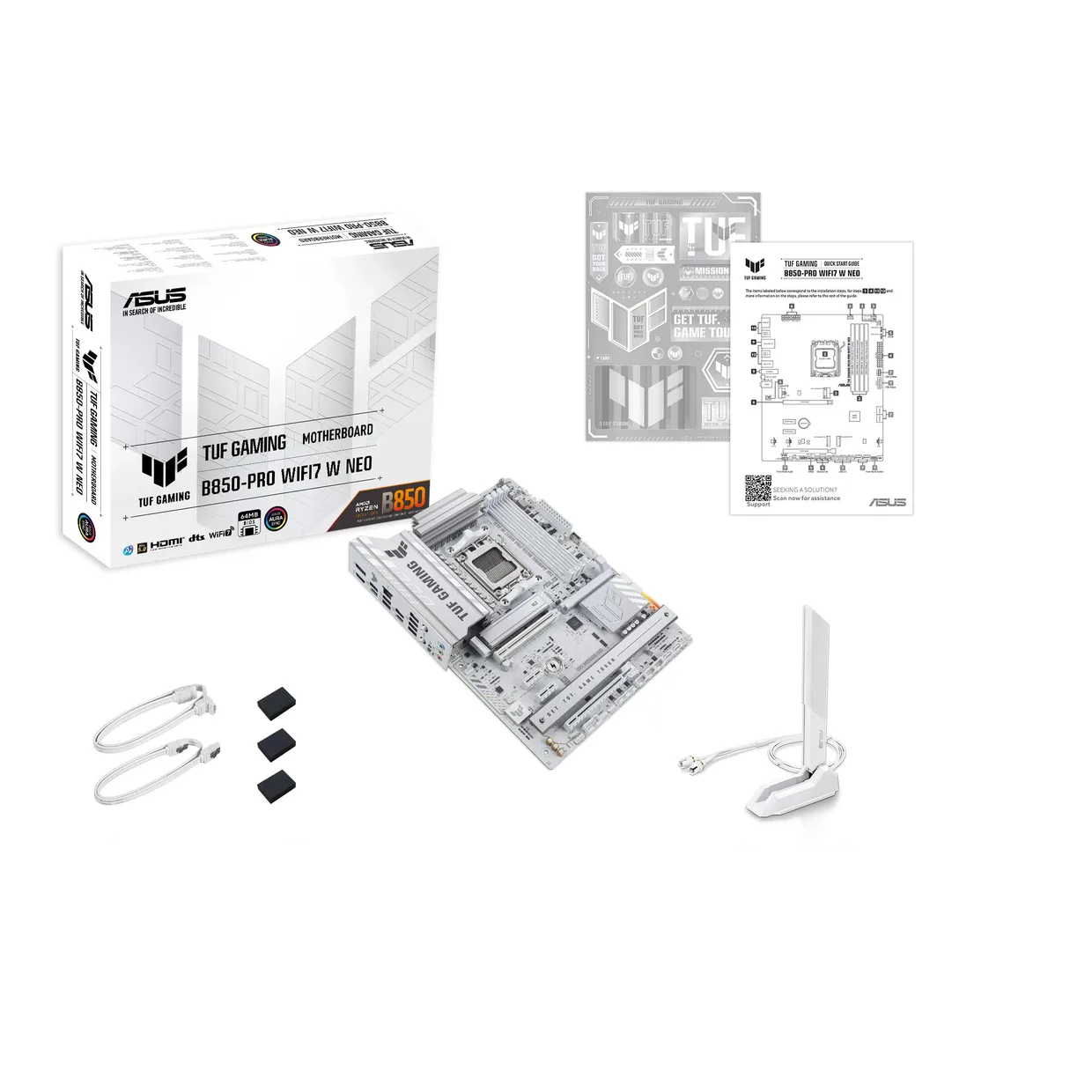 Материнська плата Asus TUF Gaming B850-Pro WiFi7 W Neo s-AM5 білий — фото 8