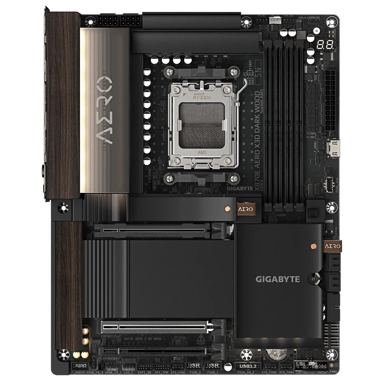 Материнська плата Gigabyte X870E Aero X3D Dark Wood s-AM5