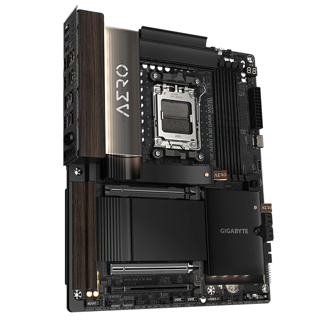 Материнська плата Gigabyte X870E Aero X3D Dark Wood s-AM5 — фото 2