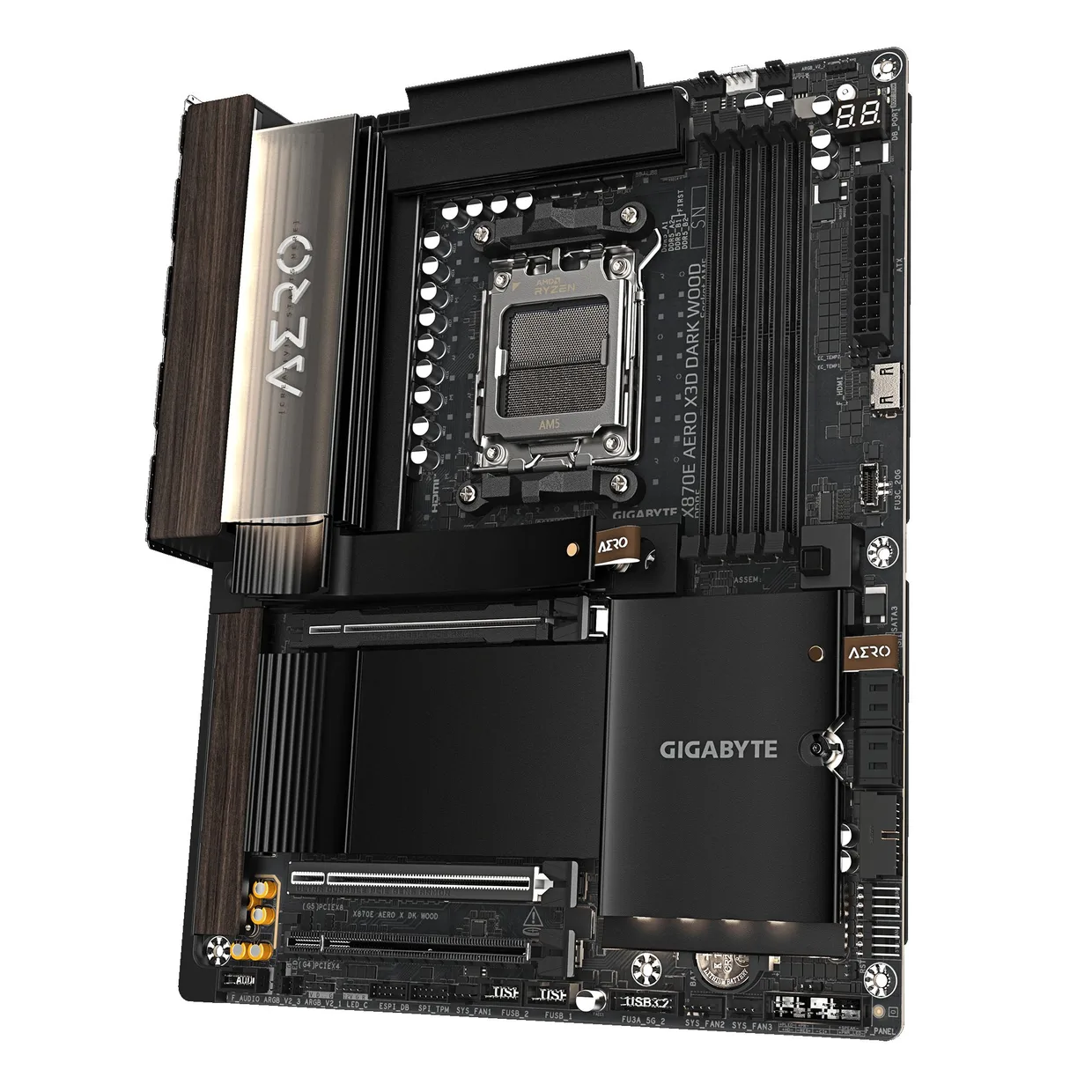 Материнська плата Gigabyte X870E Aero X3D Dark Wood s-AM5 — фото 3