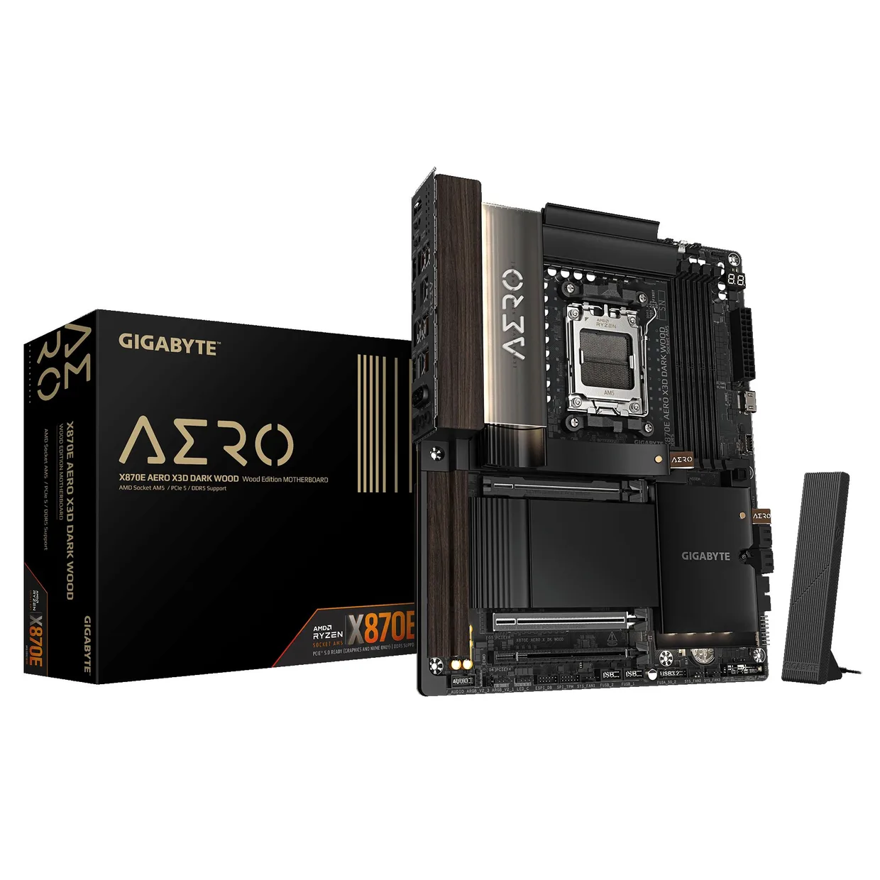 Материнська плата Gigabyte X870E Aero X3D Dark Wood s-AM5 — фото 7