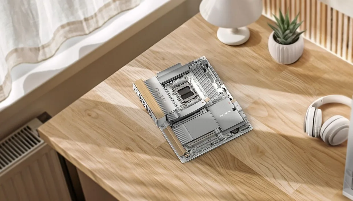 Материнська плата Gigabyte X870E Aero X3D Wood s-AM5 білий — фото 6