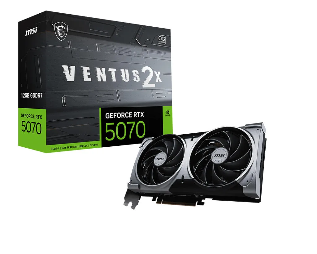 Видеокарта MSI GeForce RTX 5070 12GB GDDR7 Ventus 2X OC (GeForce RTX 5070 12G VENTUS 2X OC) — фото 5