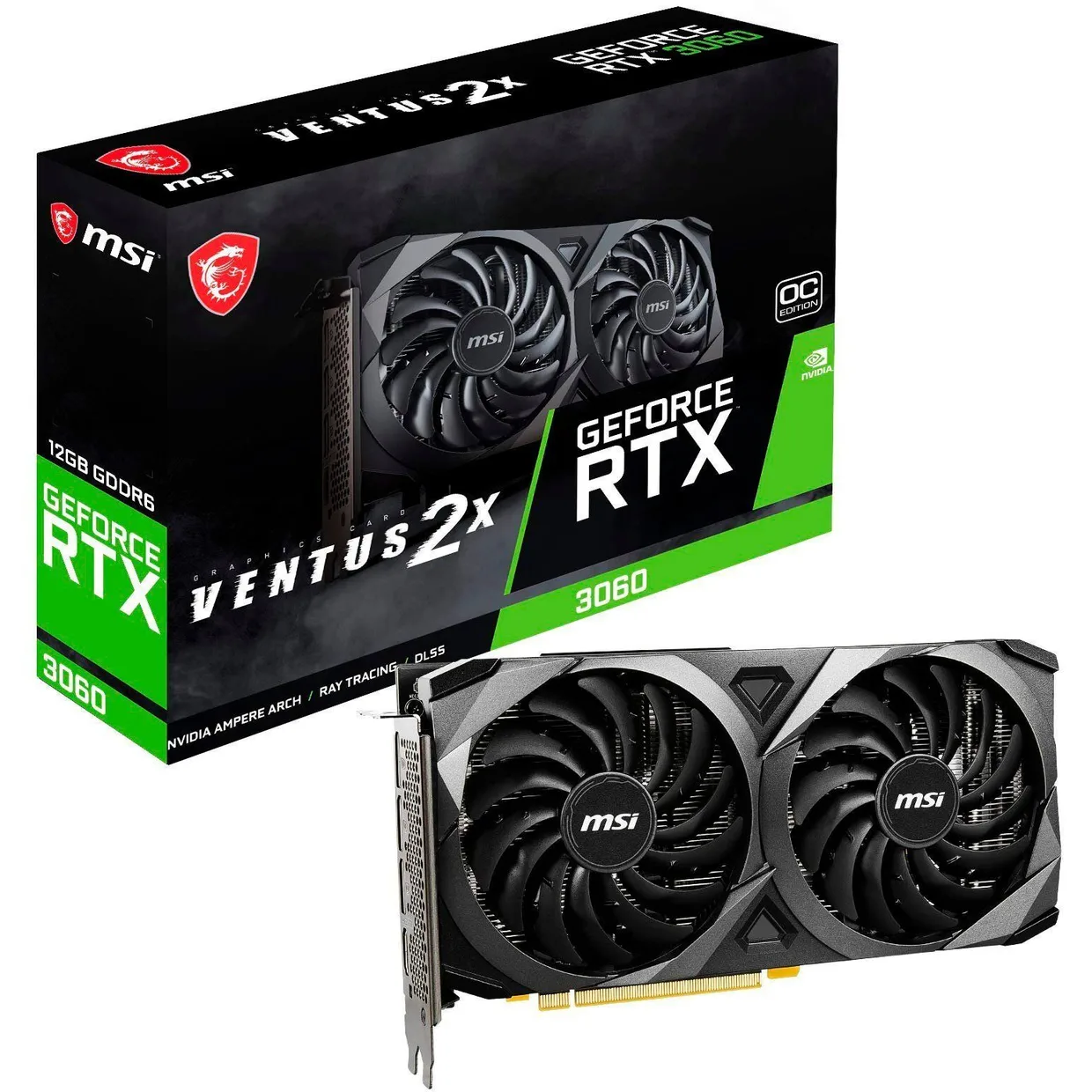 Відеокарта MSI GeForce RTX 3060 12GB GDDR6 Ventus 2X OC (GeForce RTX 3060 VENTUS 2X 12G OC) — фото 8